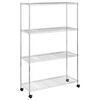 vidaXL 4patrov&yacute; &uacute;ložn&yacute; reg&aacute;l na kolečk&aacute;ch 90x35x142 cm chrom 200 kg