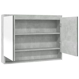 vidaXL Koupelnov&aacute; skř&iacute;ňka se zrcadlem 80x15x60 cm MDF betonově &scaron;ed&aacute;