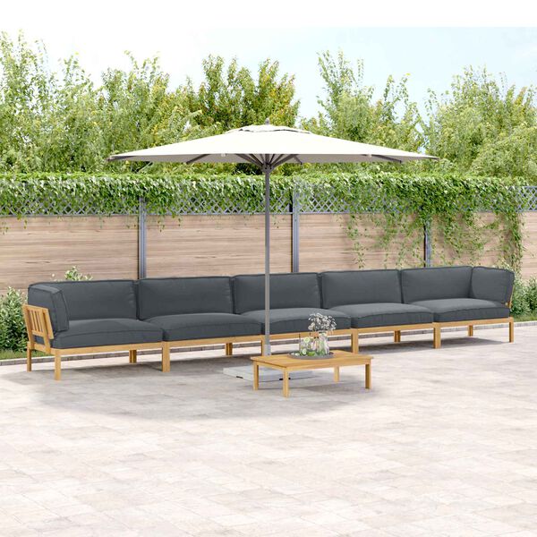 vidaXL Set pohovek s pol&scaron;t&aacute;řem 6 pcs Antracit Masivn&iacute; ak&aacute;tov&eacute; dřevo