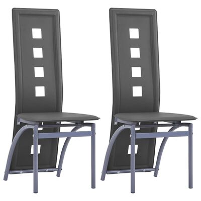 vidaXL Jídelní židle 2 ks šedé umělá kůže