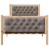 vidaXL R&aacute;m postele s čelo Taupe 90 x 200 cm Masivn&iacute; borov&eacute; dřevo
