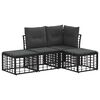 vidaXL Venkovn&iacute; pohovkov&aacute; souprava s pol&scaron;t&aacute;řem 4 pcs Čern&aacute; Polyester