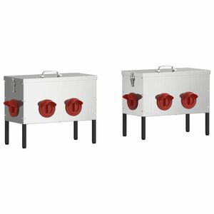 vidaXL Krm&iacute;tko pro slepice 2 pcs Stř&iacute;brn&aacute; 41,5 x 20,5 x 33 cm