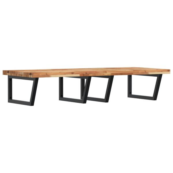 vidaXL Deska pod umyvadlo n&aacute;stěnn&aacute; ocel a masivn&iacute; ak&aacute;ciov&eacute; dřevo