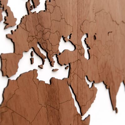 MiMi Innovations Nástěnná mapa světa Exclusive dřevo sapele 130x78 cm