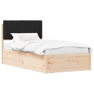 vidaXL R&aacute;m postele s čalouněn&yacute;m čelem s čelo Čern&aacute; 100 x 200 cm