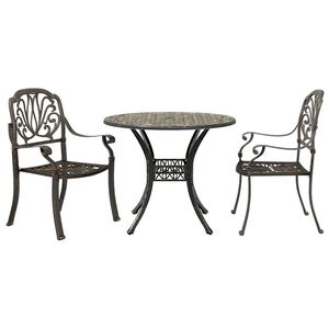 vidaXL 3d&iacute;ln&yacute; bistro set bronzov&yacute; lit&yacute; hlin&iacute;k