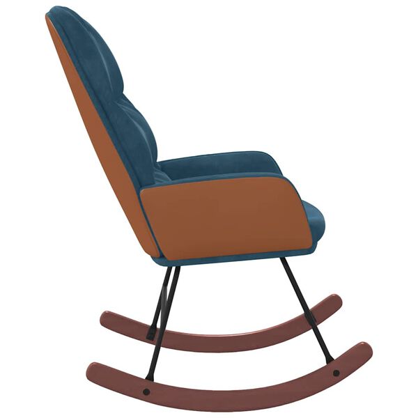 vidaXL Houpac&iacute; křeslo modr&eacute; samet