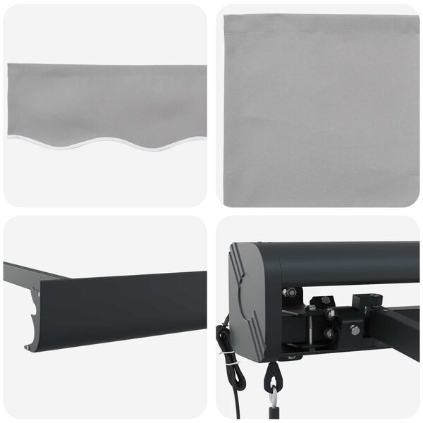 vidaXL Mark&yacute;za Světle &scaron;ed&aacute; 400 x 300 x 165 cm Polyester a hlin&iacute;k