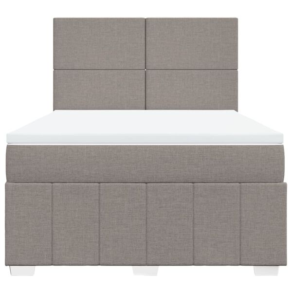 vidaXL Box spring postel s matrac&iacute; taupe 140x190 cm textil