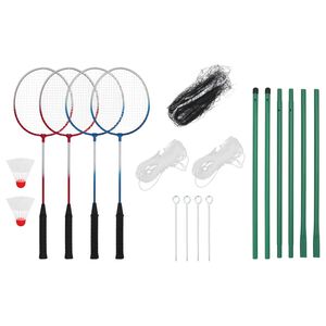 vidaXL Badmintonov&aacute; sada se 4 raketami a s&iacute;t&iacute; 620 x 151 cm