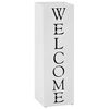 vidaXL Stojan na de&scaron;tn&iacute;ky Welcome ocelov&yacute; b&iacute;l&yacute;