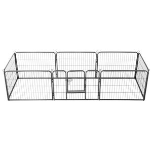 vidaXL Ohr&aacute;dka pro psy 8 panelů ocelov&aacute; 60 x 80 cm čern&aacute;