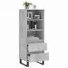 vidaXL Skř&iacute;ň highboard betonově &scaron;ed&aacute; 40 x 36 x 110 cm kompozitn&iacute; dřevo