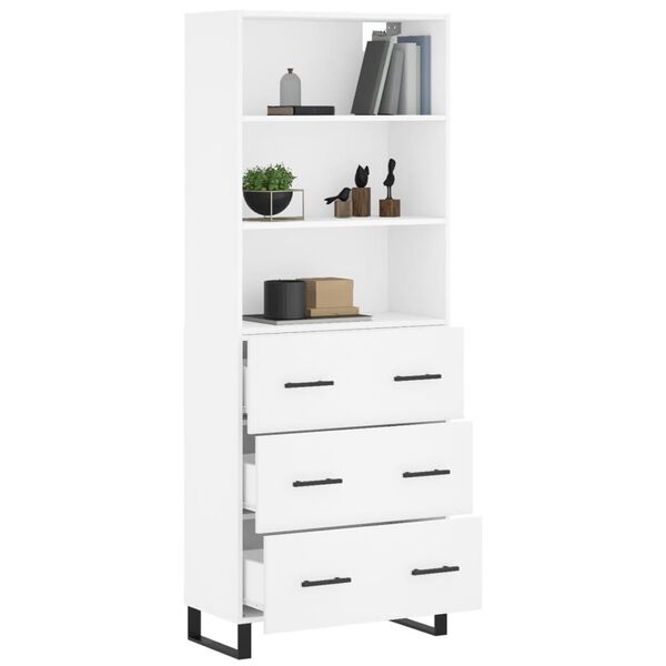 vidaXL Skříň highboard bílá 69,5 x 34 x 180 cm kompozitní dřevo