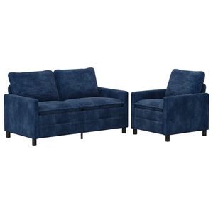 vidaXL Set pohovek 2 ks N&aacute;mořnick&aacute; modr&aacute; Polyester