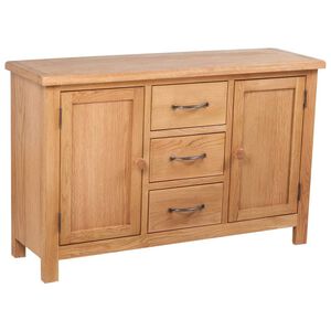 vidaXL Př&iacute;born&iacute;k se 3 z&aacute;suvkami 110x33,5x70 cm masivn&iacute; dubov&eacute; dřevo