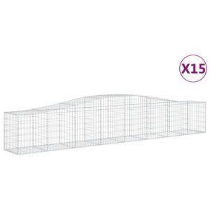 vidaXL Klenut&eacute; gabionov&eacute; ko&scaron;e 15 ks 400x50x60/80 cm pozinkovan&eacute; železo