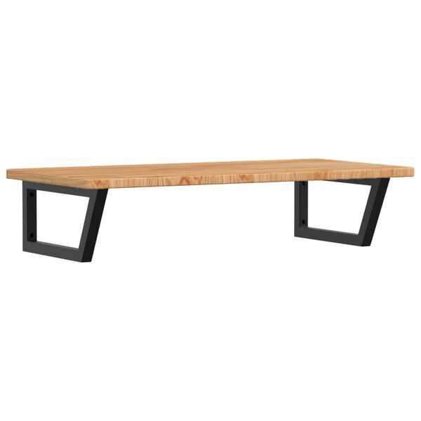 vidaXL Deska pod umyvadlo n&aacute;stěnn&aacute; ocel a masivn&iacute; dubov&eacute; dřevo