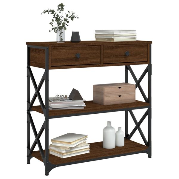 vidaXL Konzolov&yacute; stolek hněd&yacute; dub 75 x 28 x 75 cm kompozitn&iacute; dřevo