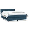 vidaXL Box spring postel s matrac&iacute; tmavě modr&aacute; 160x210 cm samet