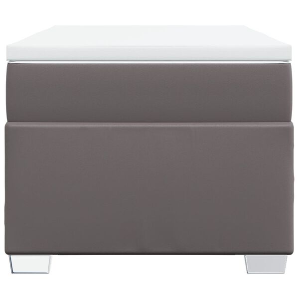 vidaXL Box spring postel s matrac&iacute; &scaron;ed&aacute; 90x200 cm uměl&aacute; kůže