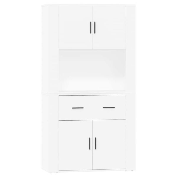 vidaXL Skř&iacute;ň highboard b&iacute;l&aacute; kompozitn&iacute; dřevo