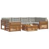vidaXL Venkovn&iacute; pohovkov&aacute; souprava 7 pcs Př&iacute;rodn&iacute; a světle &scaron;ed&aacute;