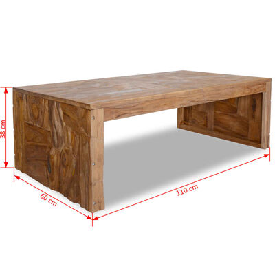 vidaXL Konferenční stolek regenerované teakové dřevo 110 x 60 x 38 cm