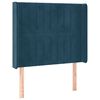 vidaXL Čelo postele typu u&scaron;&aacute;k tmavě modr&aacute; 93x16x118/128 cm samet