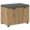 vidaXL Lavice na boty s polstrov&aacute;n&iacute;m Dub artisan 60 x 38 x 46 cm