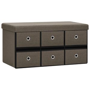 vidaXL Skl&aacute;dac&iacute; &uacute;ložn&aacute; lavice hněd&aacute; 76 x 38 x 38 cm uměl&yacute; len