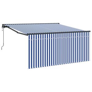 vidaXL Stahovac&iacute; mark&yacute;za Modr&aacute; a b&iacute;l&aacute; 350 x 250 cm Polyester a hlin&iacute;k