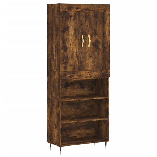 vidaXL Skř&iacute;ň highboard kouřov&yacute; dub 69,5 x 34 x 180 cm kompozitn&iacute; dřevo