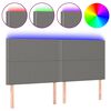 vidaXL Čelo postele s LED tmavě &scaron;ed&eacute; 160x5x118/128 cm textil
