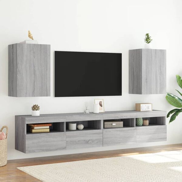 vidaXL N&aacute;stěnn&eacute; TV skř&iacute;ňky 2 ks &scaron;ed&eacute; sonoma 40,5 x 30 x 60 cm kompozit