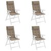 vidaXL Podu&scaron;ky na židli s vysok&yacute;m opěradlem 4 ks taupe l&aacute;tka oxford