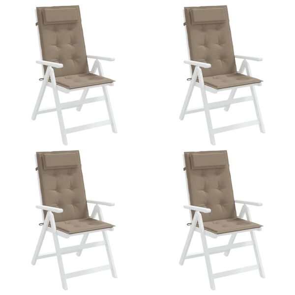 vidaXL Podu&scaron;ky na židli s vysok&yacute;m opěradlem 4 ks taupe l&aacute;tka oxford