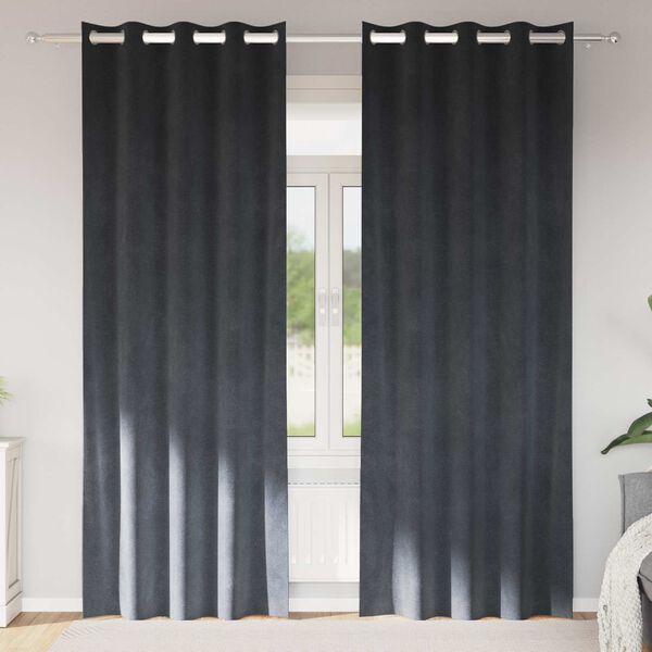 vidaXL Zatemňovac&iacute; z&aacute;věsy 2 pcs Světle &scaron;ed&aacute; 140 x 225 cm samet