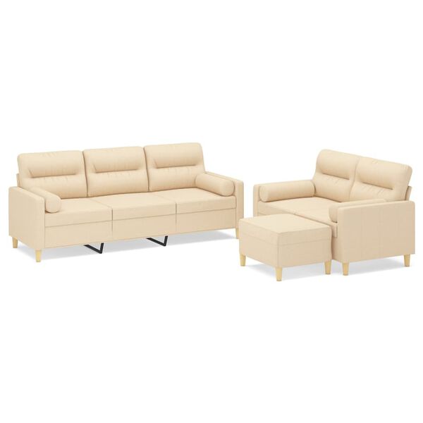 vidaXL 3d&iacute;ln&aacute; sedac&iacute; souprava s pol&scaron;t&aacute;ři a podu&scaron;kami kr&eacute;mov&aacute; textil