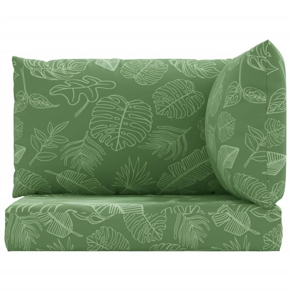 vidaXL Podušky na nábytek z palet 3 ks vzor listů oxfordská tkanina