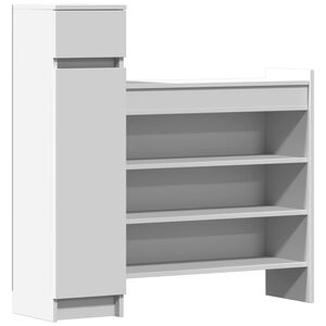 vidaXL Botn&iacute;k b&iacute;l&yacute; 100,5 x 28 x 100 cm kompozitn&iacute; dřevo