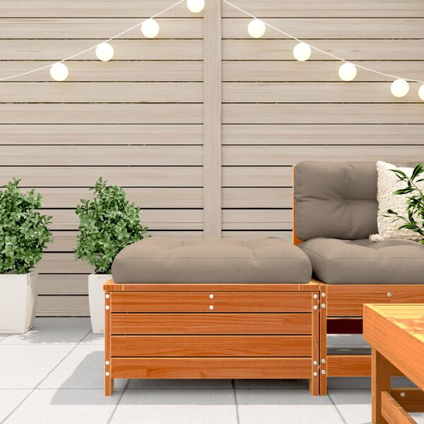 vidaXL Zahradní podnožka voskově hnědá 62x63,5x32 cm masiv borovice