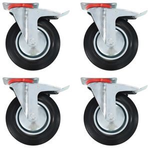 vidaXL Otočn&aacute; kolečka s dvojitou brzdou 4 ks 200 mm