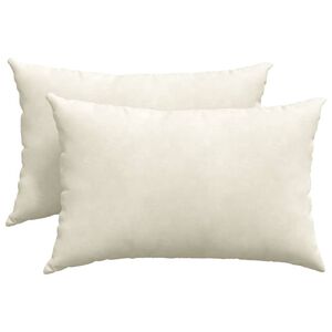 vidaXL Pohovkov&eacute; pol&scaron;t&aacute;ře 2 pcs Kr&eacute;mov&aacute; 60 x 40 cm Žebrovan&aacute; l&aacute;tka