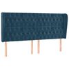 vidaXL Čelo postele typu u&scaron;&aacute;k tmavě modr&aacute; 203x23x118/128 cm samet