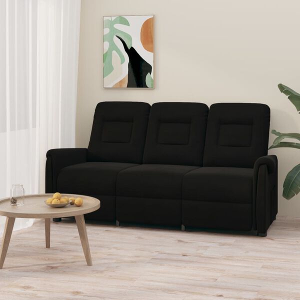 vidaXL 3m&iacute;stn&eacute; mas&aacute;žn&iacute; polohovac&iacute; křeslo čern&eacute; l&aacute;tka z mikrovl&aacute;kna