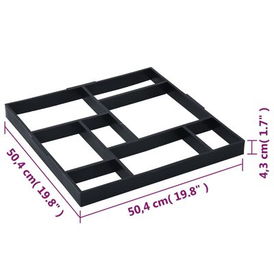 vidaXL Formy na dlažbu 2 ks 50,4 x 50,4 x 4,3 cm plast