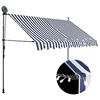 vidaXL Ručně zatahovac&iacute; mark&yacute;za s LED světlem 300 cm modrob&iacute;l&aacute;