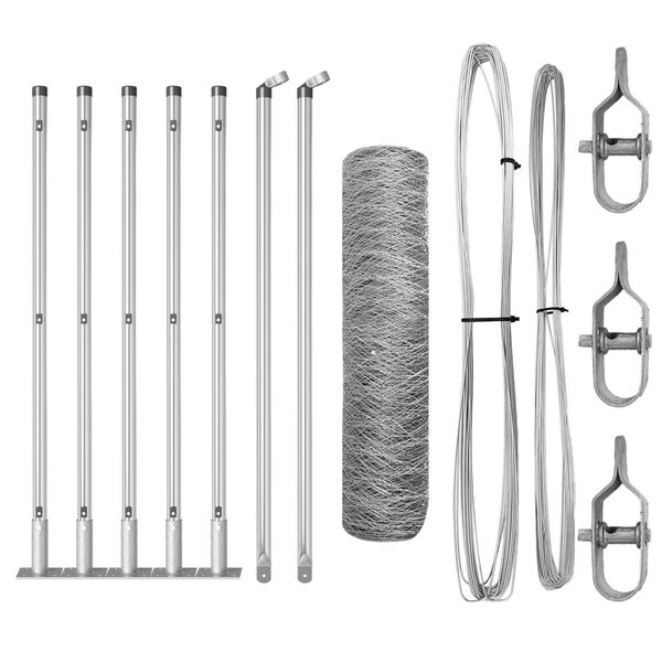 vidaXL Plotov&yacute; sloupek. Stř&iacute;brn&aacute; 10 x 0,5 m (36 mm pletivo) Ocel